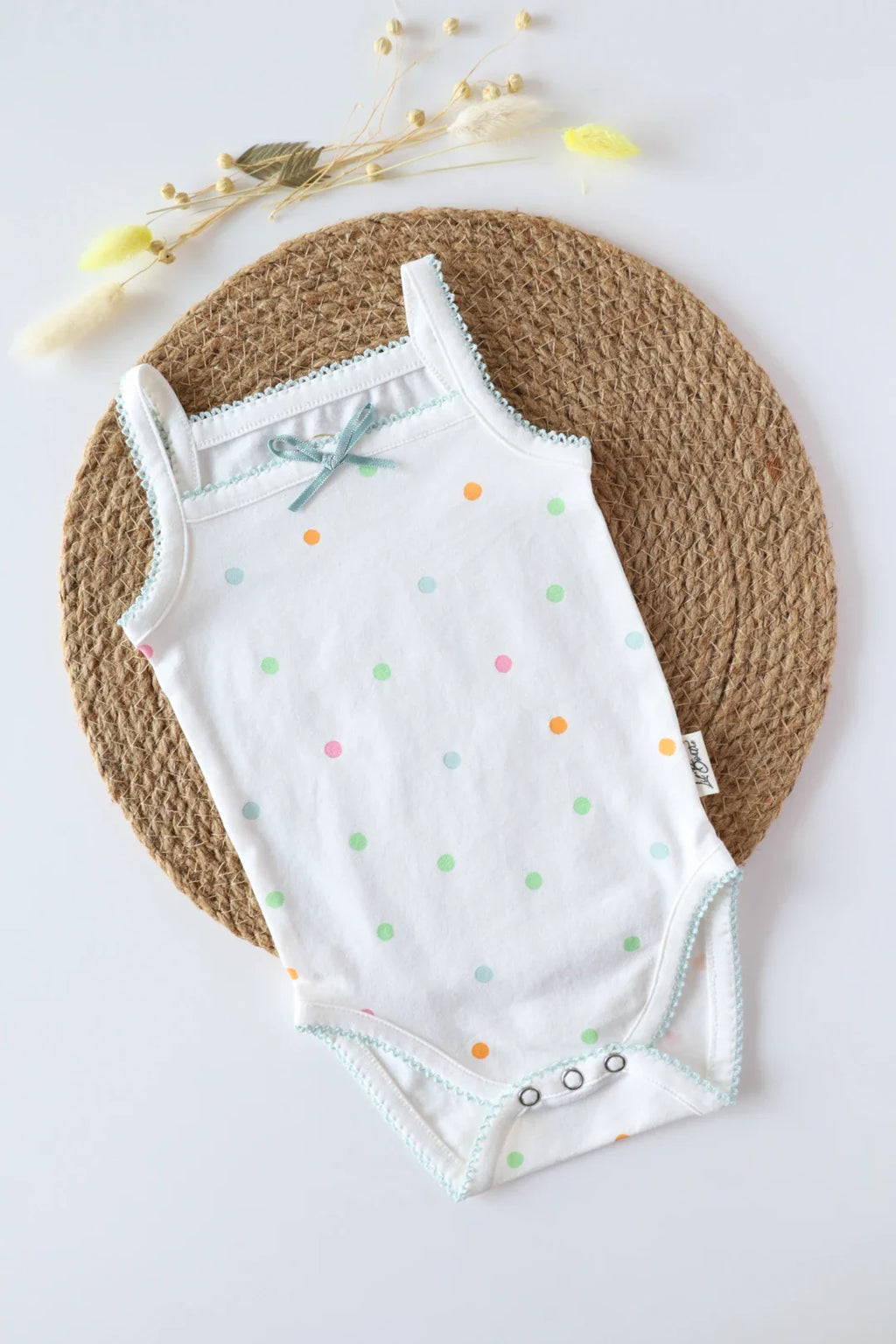 Polka Dot-Baby Spaghetti Romper