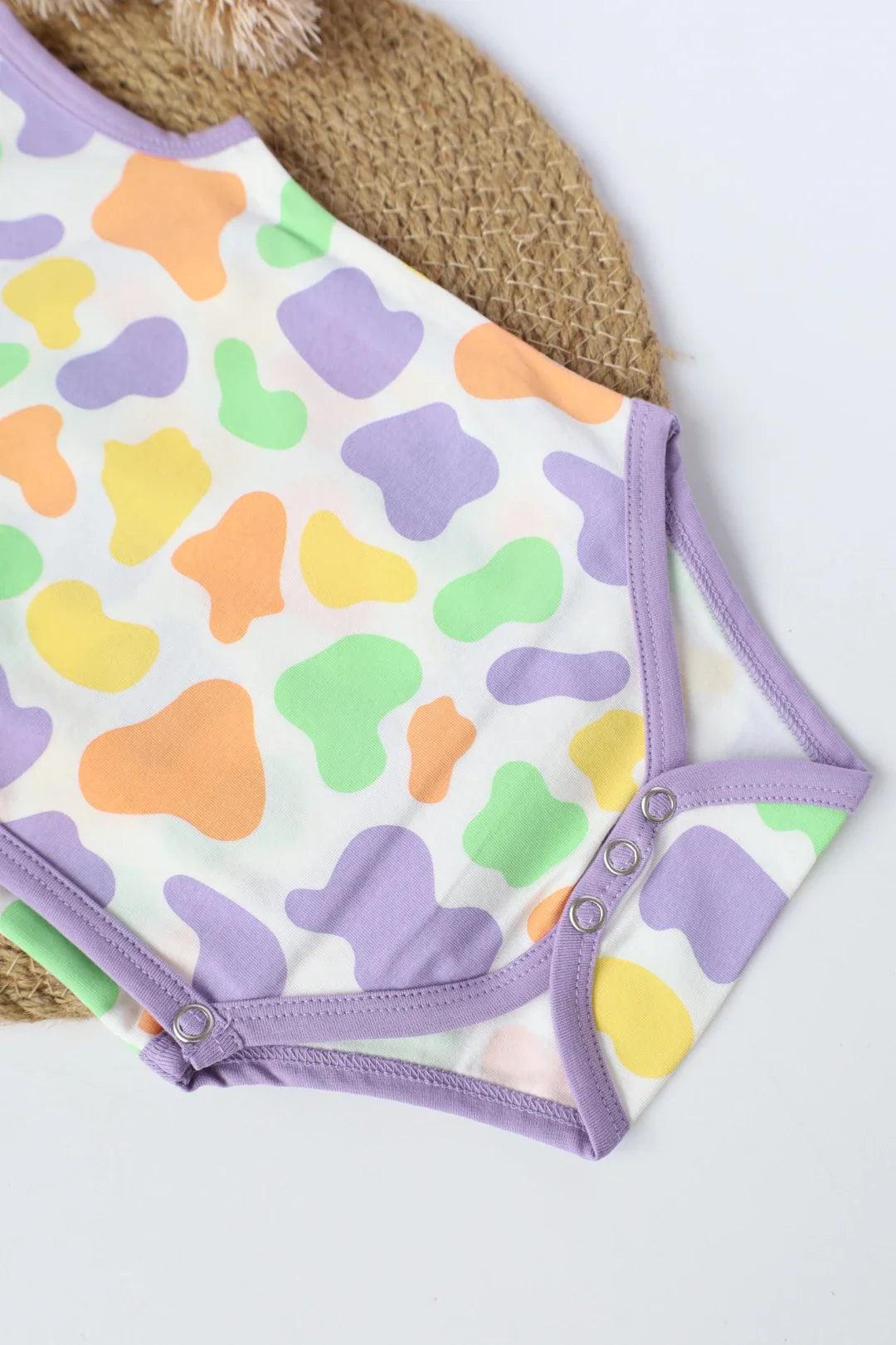 Purple Mirage-Kimono Baby Romper