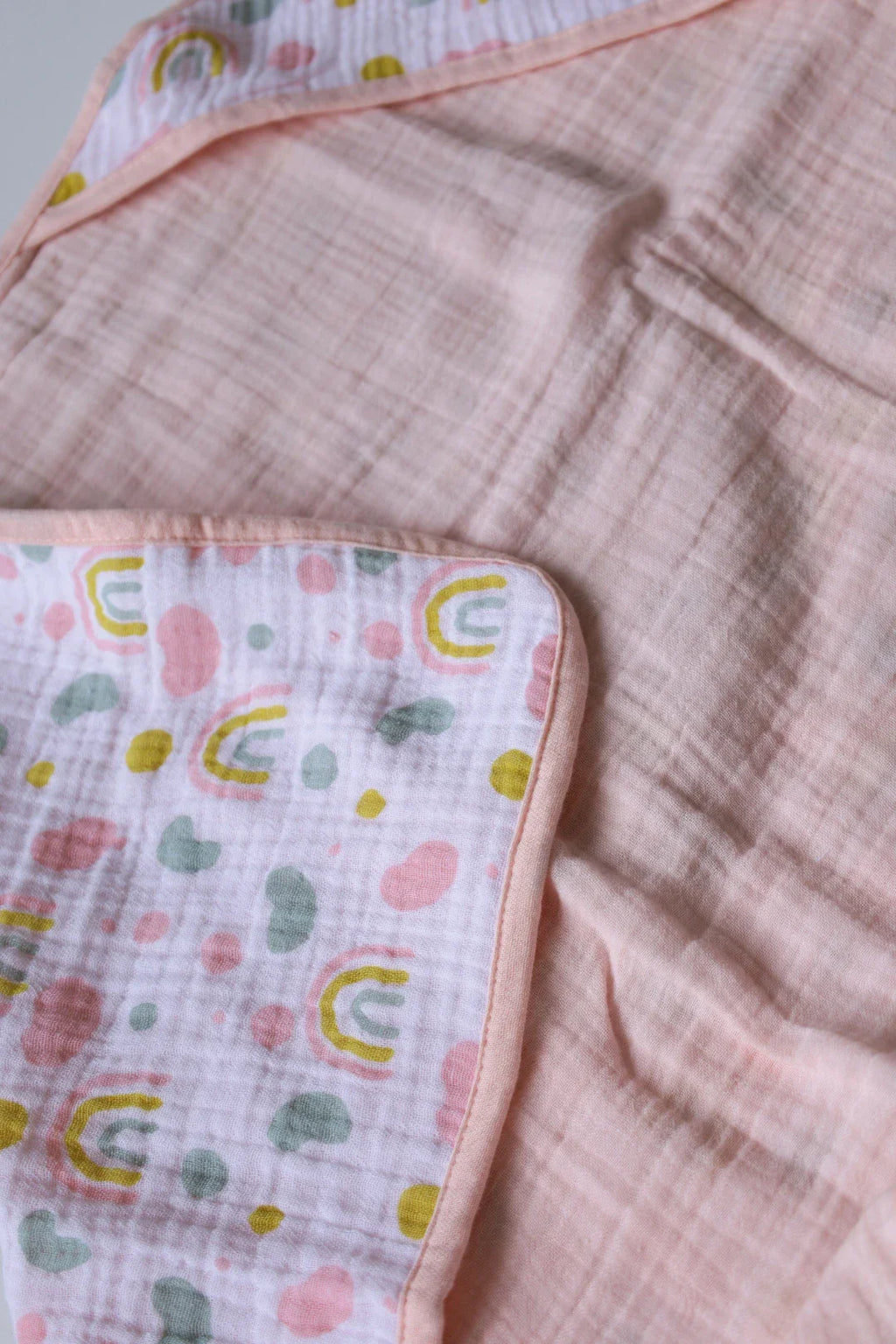 Rainbow-Muslin Hooded Baby Towel