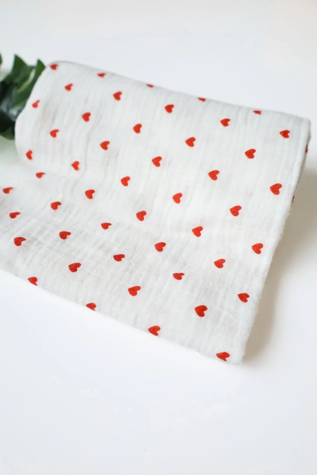Red Heart-Muslin Baby Swaddle