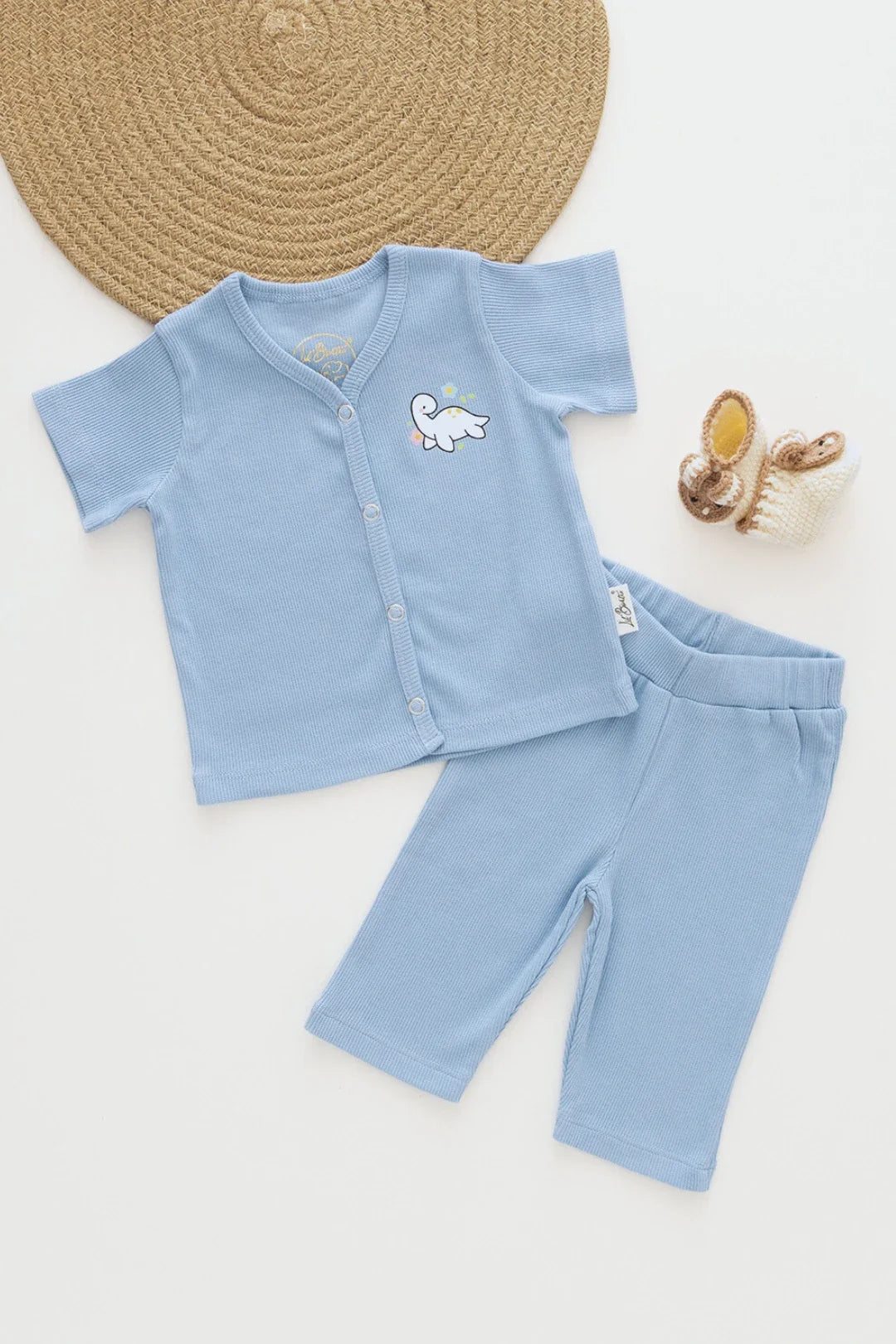 Roar Buddy-RibKnit-Unisex Baby Top and Pant Set