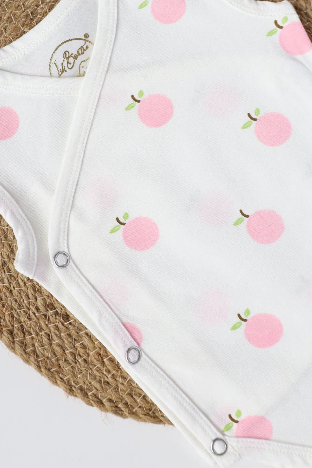 Rosy Citrus-Kimono Baby Romper