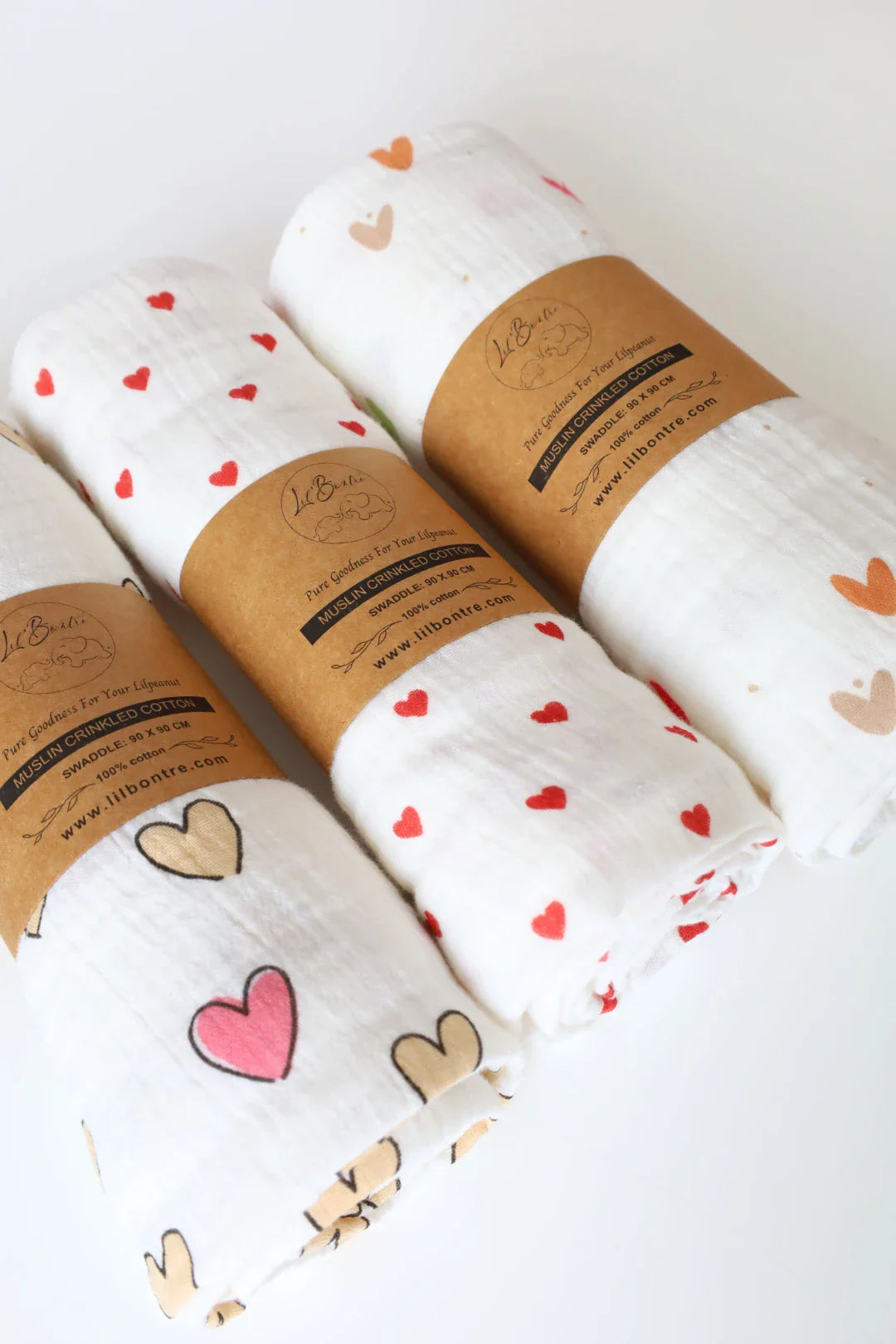 Rosy Embrace-Muslin Baby Swaddle-Pack of 3