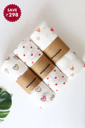 Rosy Embrace-Muslin Baby Swaddle-Pack of 3
