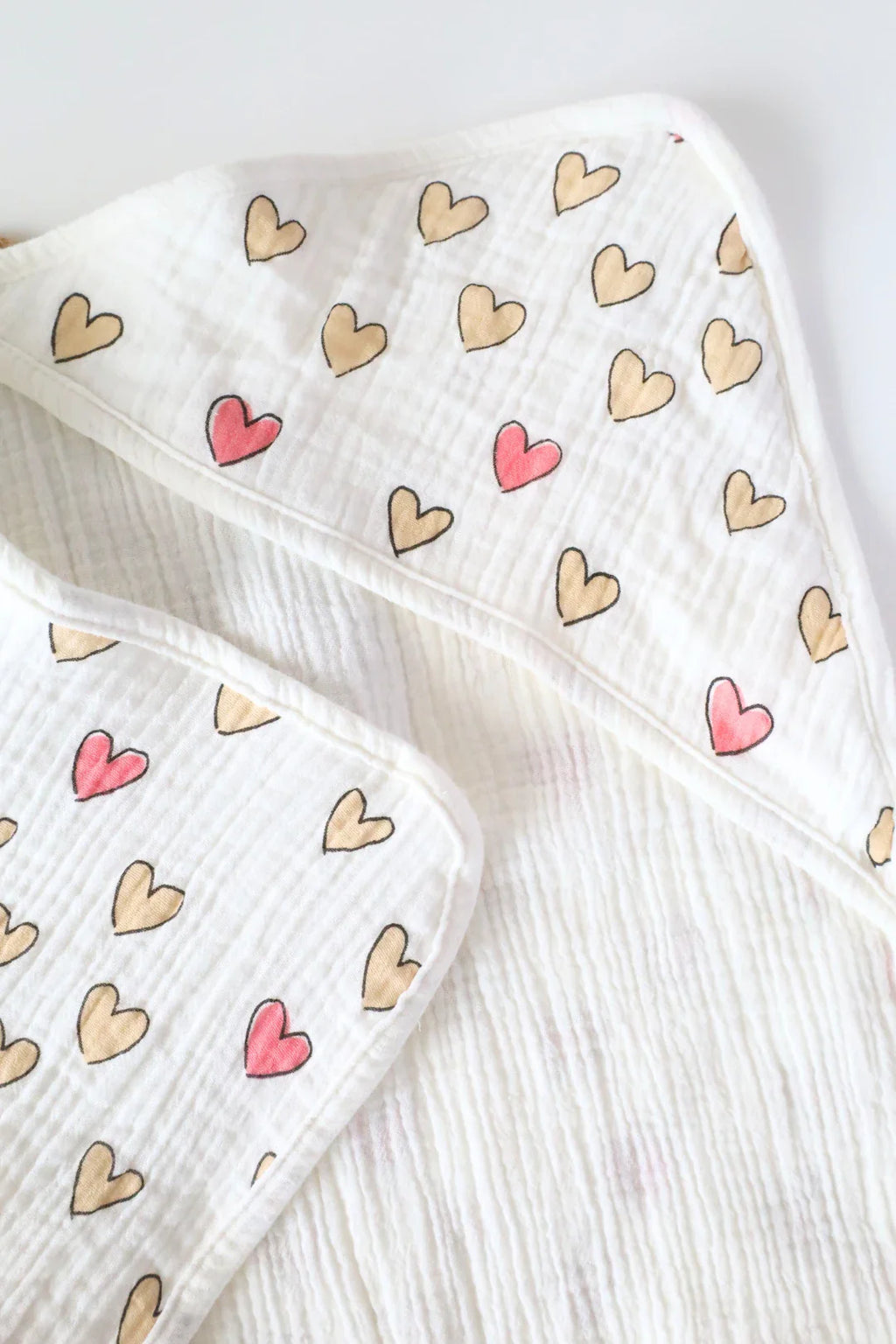 Rosy-Muslin Hooded Baby Towel