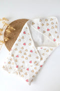 Rosy-Muslin Hooded Baby Towel