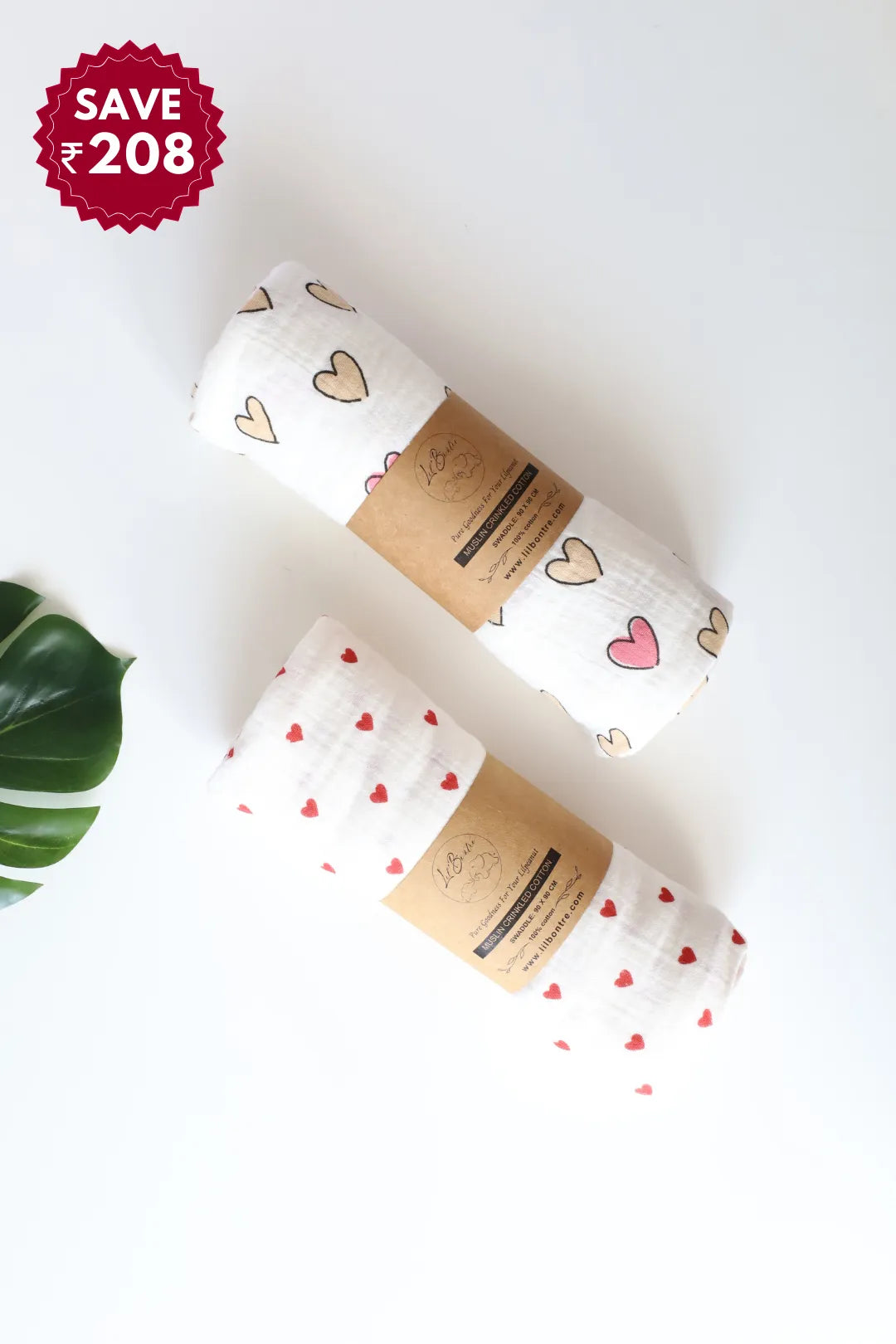 Ruby-Muslin Baby Swaddle-Pack of 2
