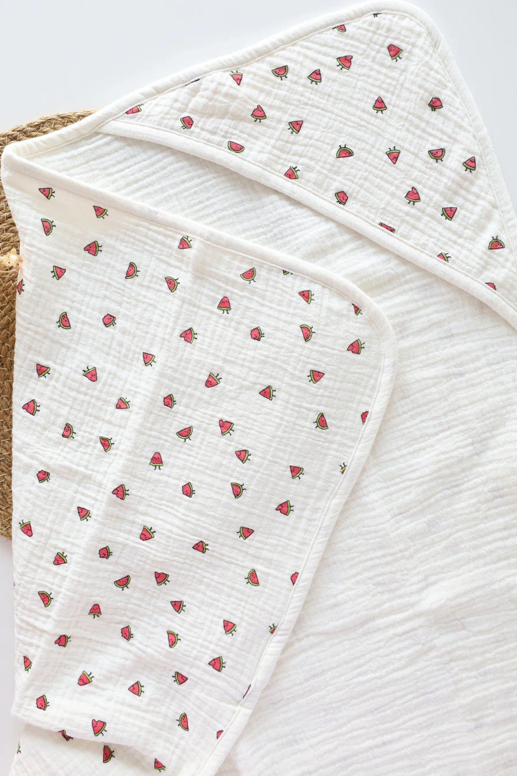 Scarlet Drops-Muslin Hooded Baby Towel