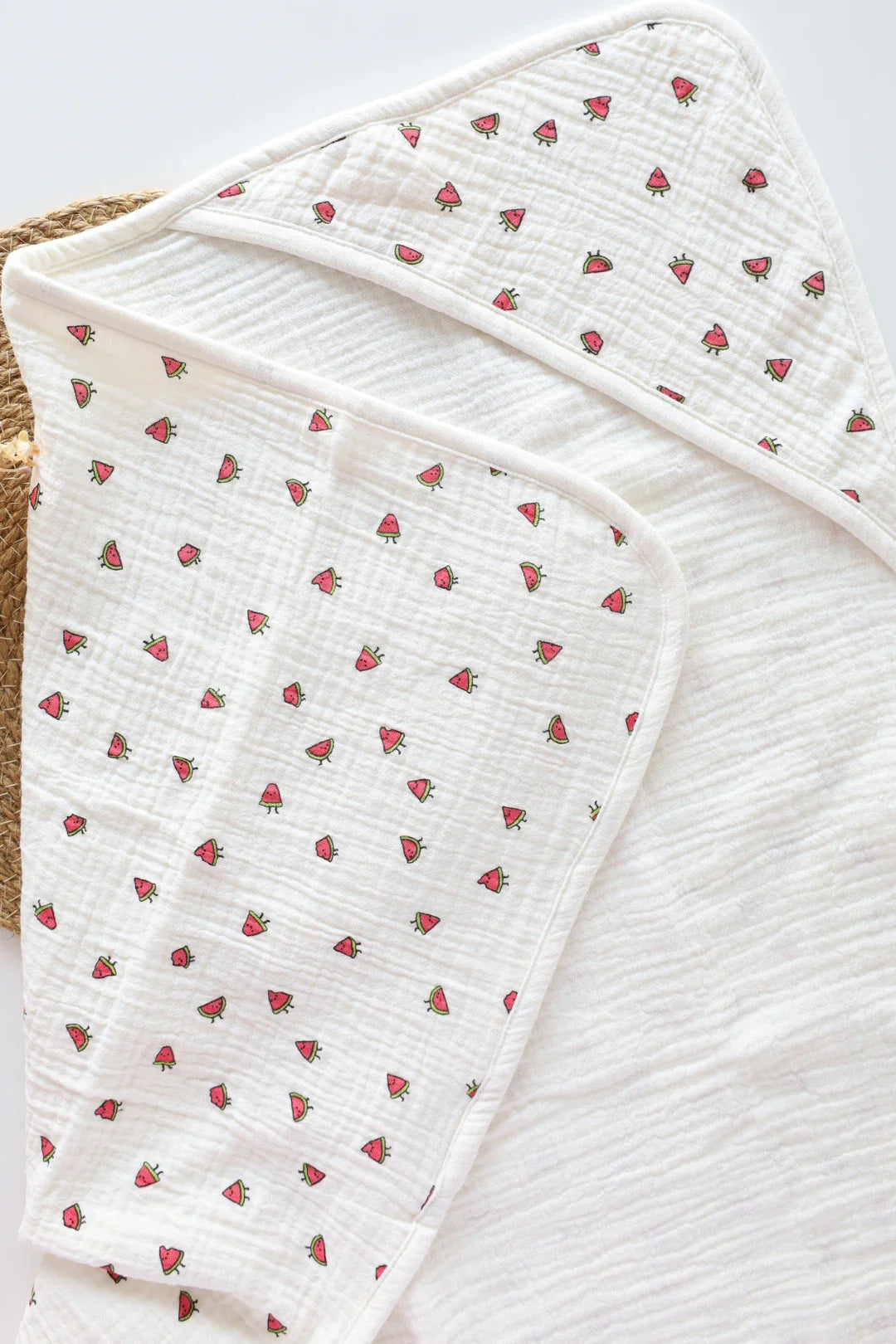 Scarlet Drops-Muslin Hooded Baby Towel