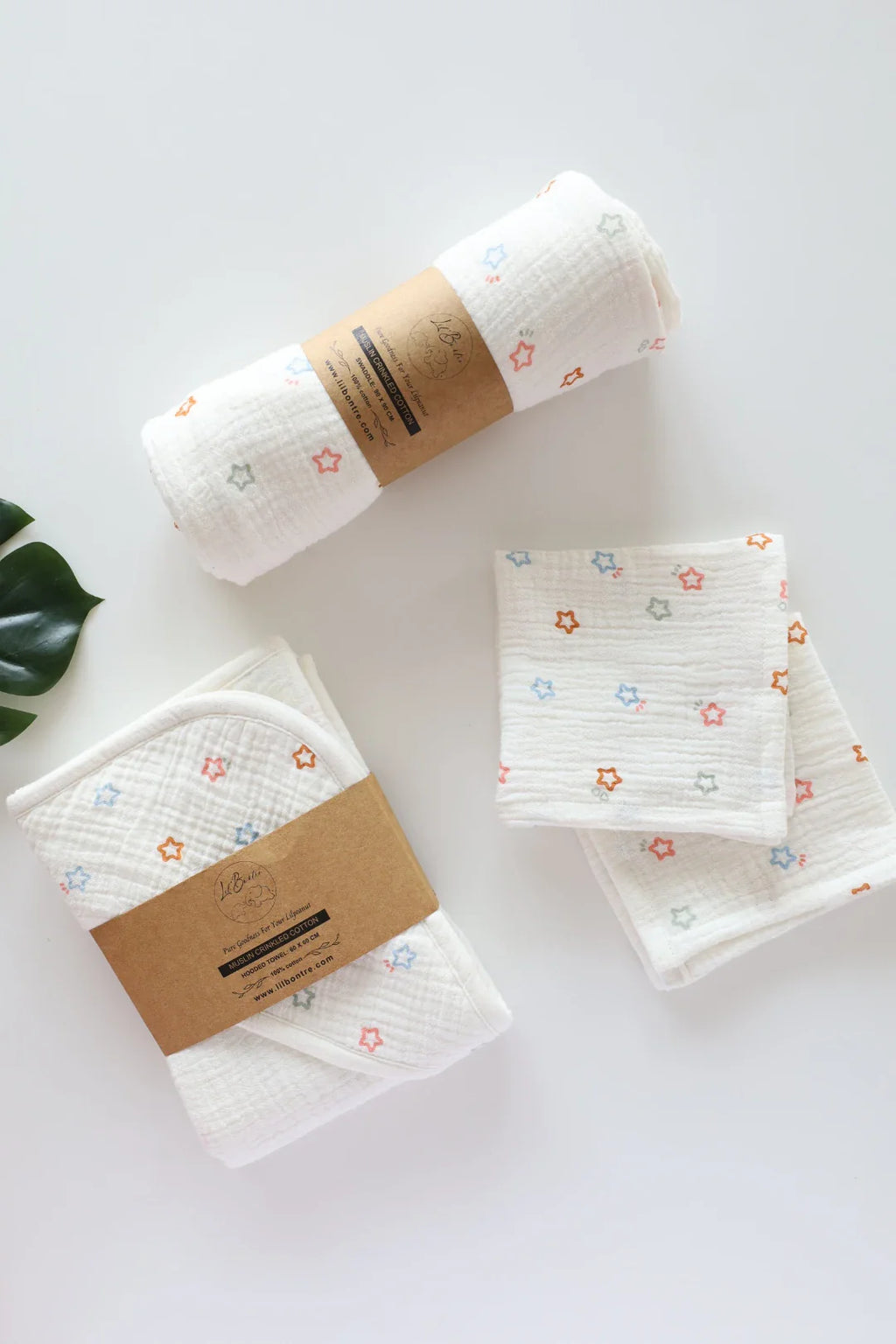Snuggle Set-10-Combo of Muslin-Baby Swaddle, Hooded Towel & Wipes