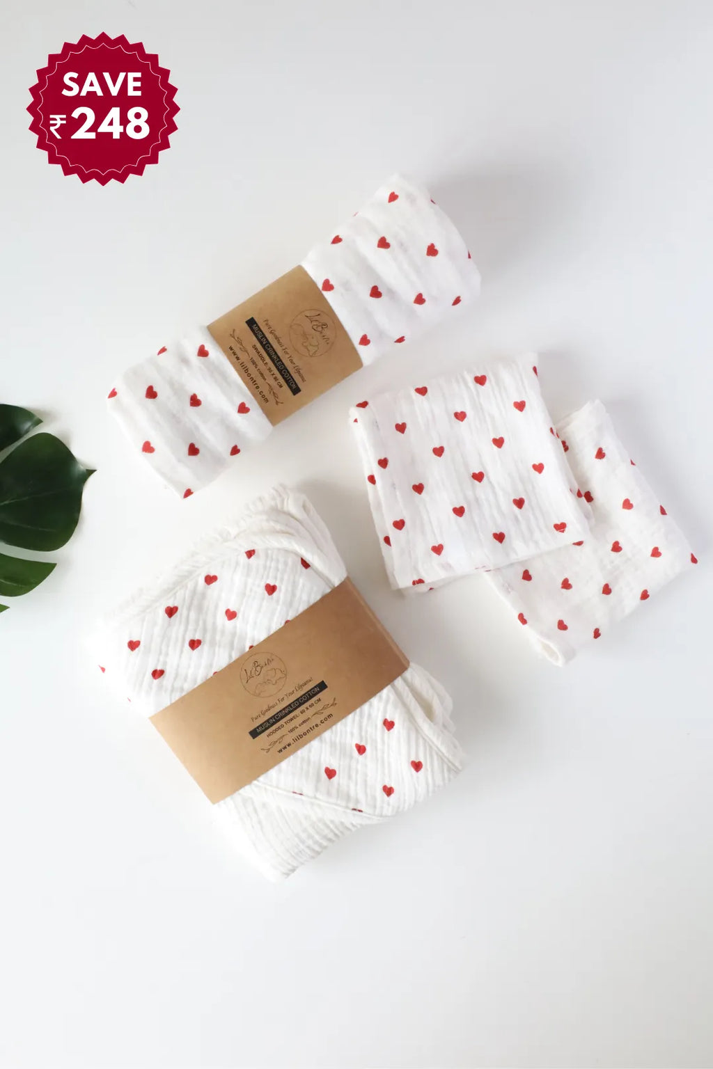 Snuggle Set-1-Combo of Muslin-Baby Swaddle, Hooded Towel & Wipes