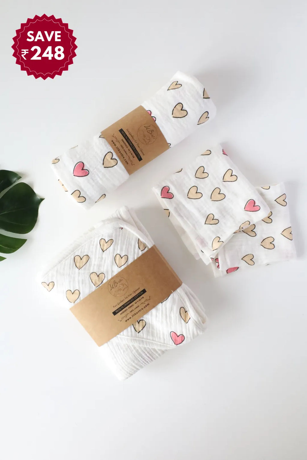 Snuggle Set-2-Combo of Muslin-Baby Swaddle, Hooded Towel & Wipes