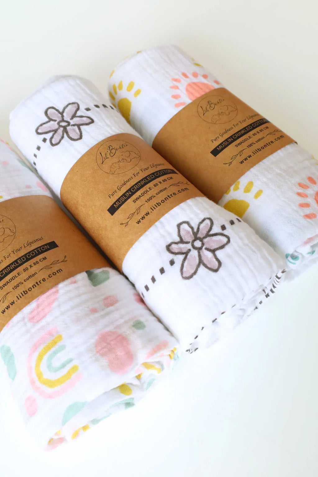 Sunrise Blossom-Muslin Baby Swaddle-Pack of 3