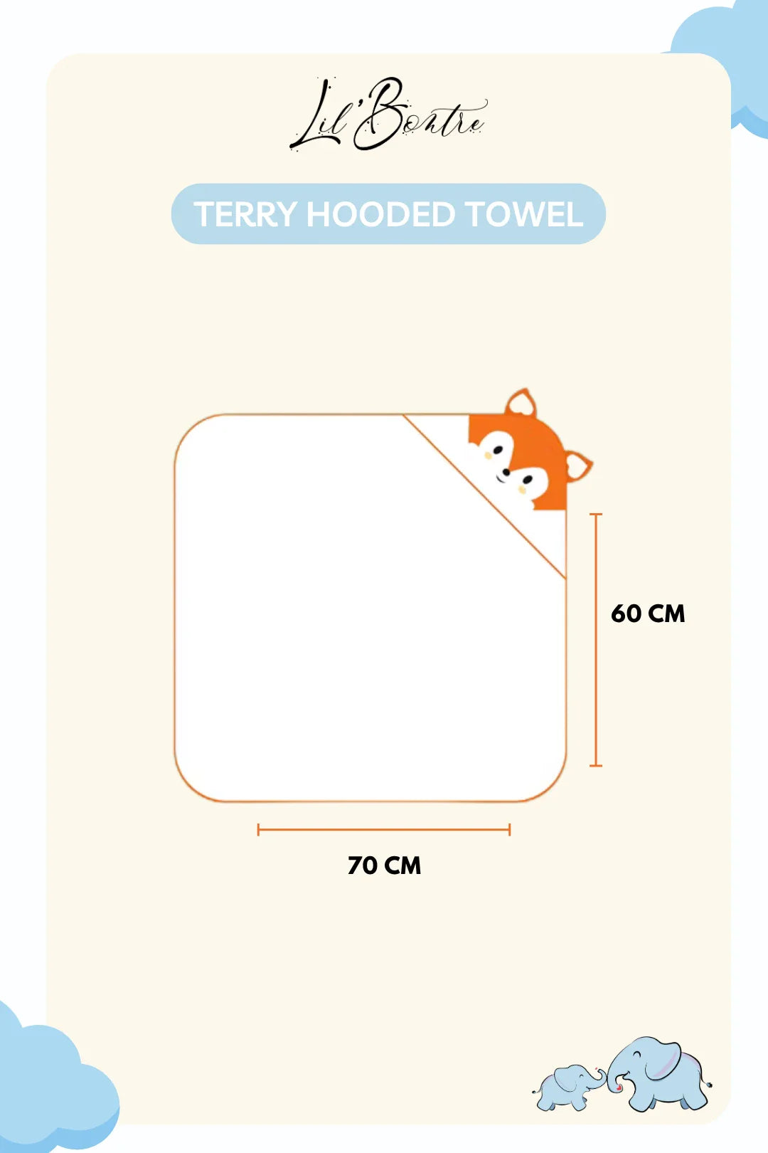 Toffee Bear-Terry Hooded Baby Towel