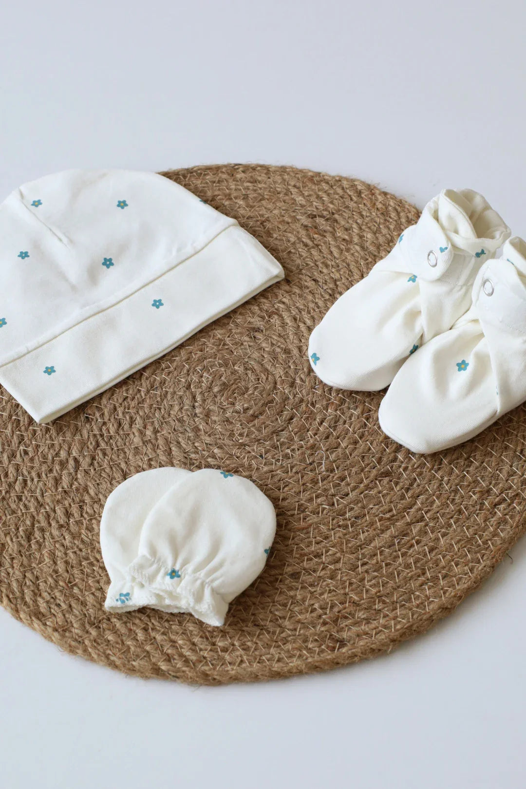 Trio Bud-Cap Mittens and Booties Combo