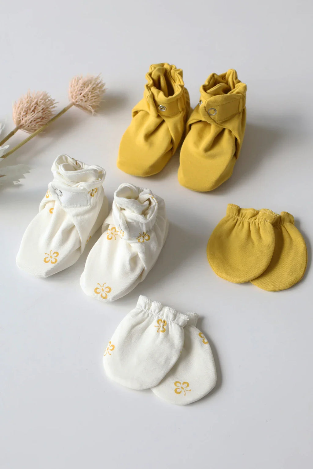 Twin Flitter-Baby Mittens and Booties