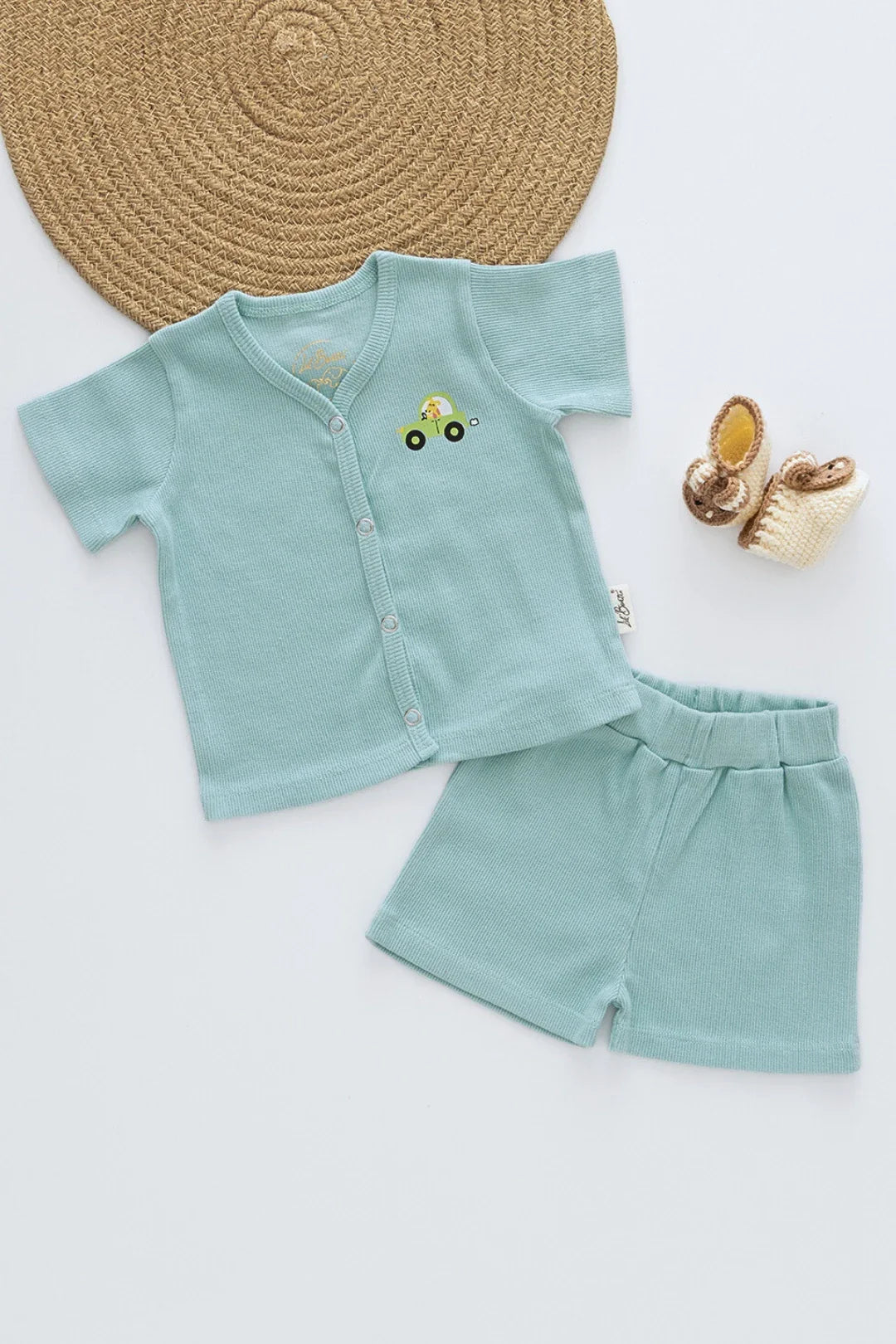 Vroomster-RibKnit-Newborn Jabla and Shorts